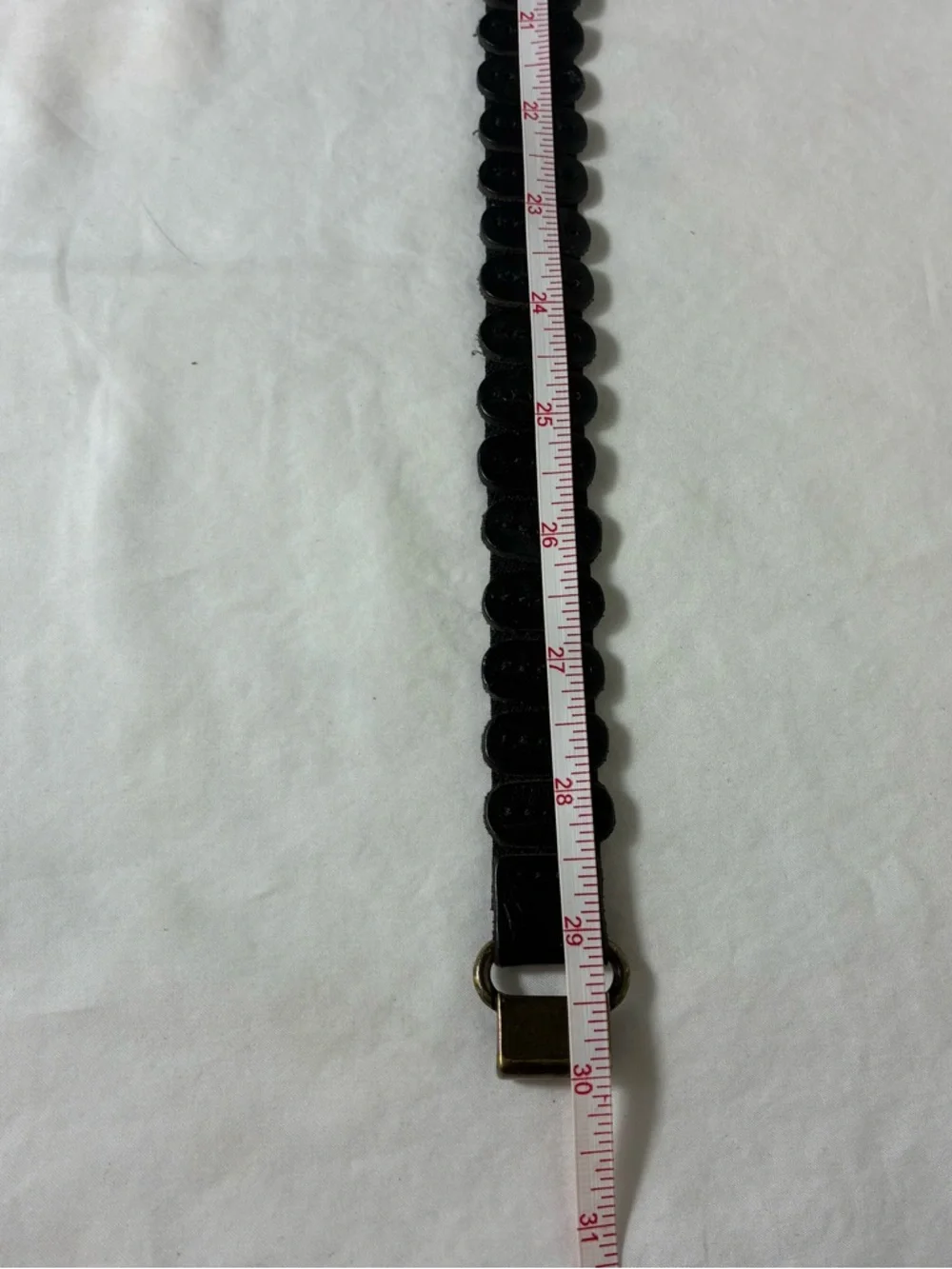 Womens belt stretchy elastic back vintage black leather